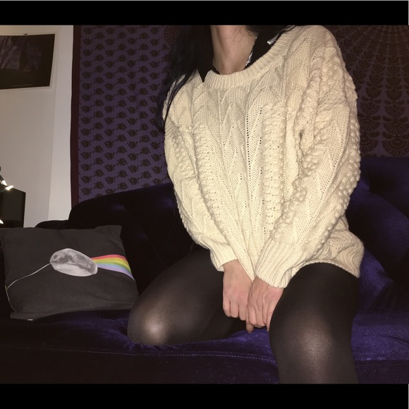 Minkpink cream oversized fisherman sweater - Picture 3 of 5